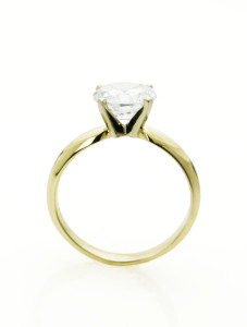 Gold and Diamond Solitaire Ring