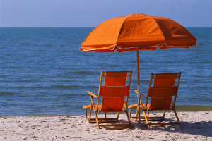 Beach Chairs Watching Ocean ca. 2000 Mississippi, USA